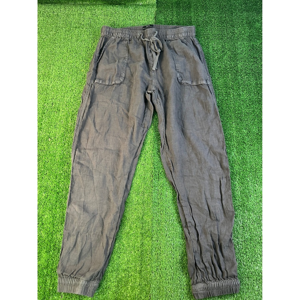 Jones & Co Jones New York Charcoal Gray 100% Linen Jogger Pants Large